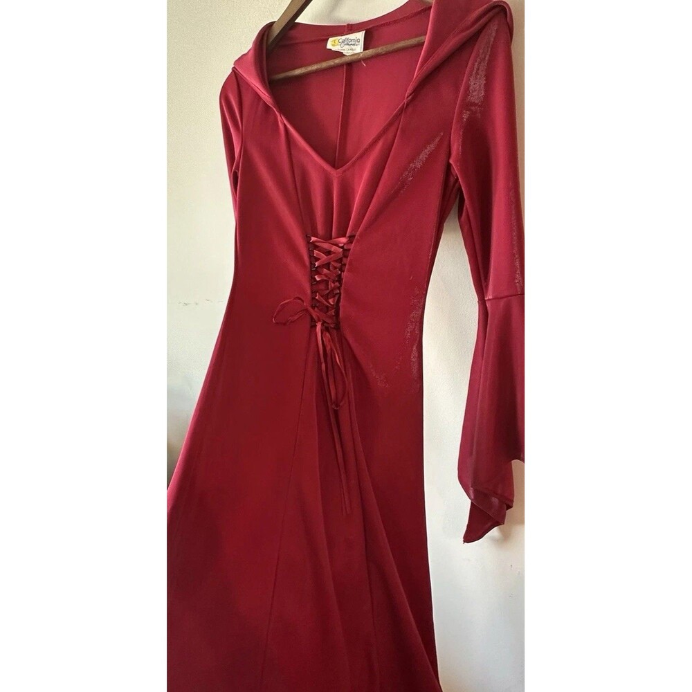 California Costumes Crimson Robe Hooded Dress Gown Medium S Halloween Sorceress - Picture 11 of 12
